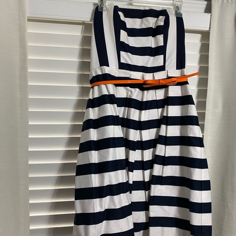 Striped strapless dress